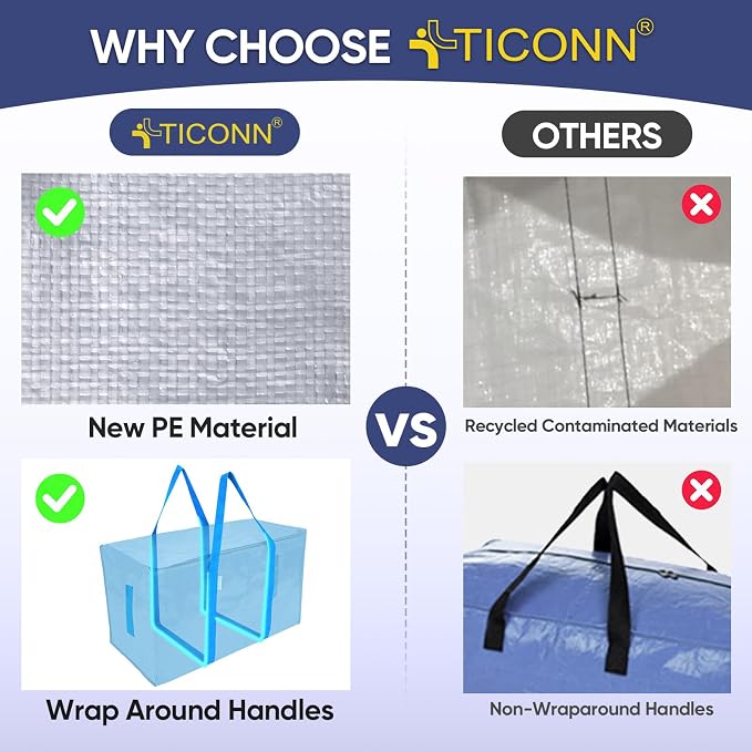 TICONN 4 Pack Extra Large Moving Bags - Image 4