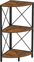 Snughome Corner Shelf with Metal Frame, 3 Tier Rustic Corner Storage Organizer by Snughome