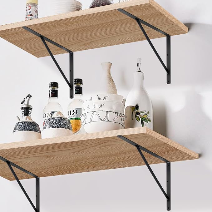 12 Pack L18 x H 12" Black Heavy Duty Shelf Brackets - Image 5