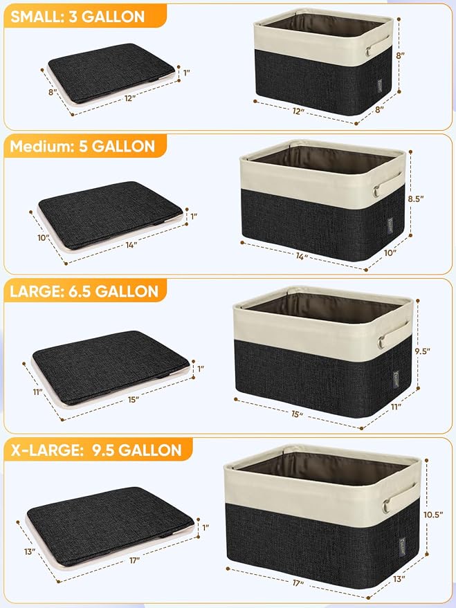 BALEINE 4 Pack Fabric Storage Bins - Image 2