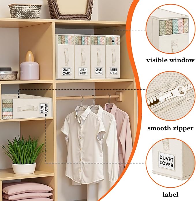WOWBOX Sheet Organizers and Storage, Closet Bed Sheet Organizer Under Bed - Image 2