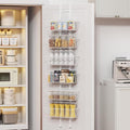 6 Tier Over the Door Pantry Organizer, Foldable Metal Over the Door Hanging by Upesitom