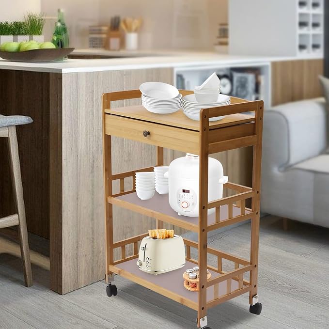 3 Tier Bamboo Storage Cart - Image 7