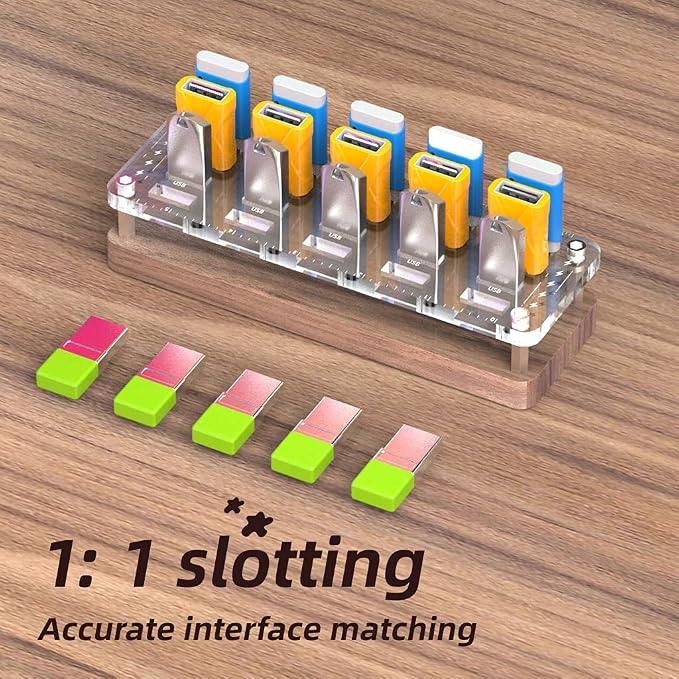 20 Slots Wooden Memory USB Flash Disk Card Case, TF Card Box and Micro SD Drive - Image 2
