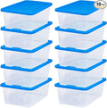 HOMZ 10-Pack Snaplock, Small Clear Plastic Storage Organizer Bins w/Lids by Homz