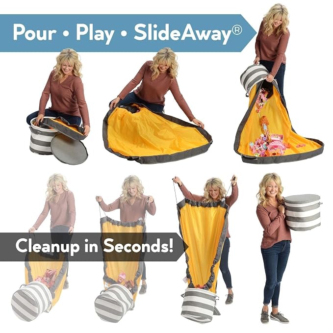Creative QT SlideAway Toy Storage Organizer & Extra Large 52" Play Mat - Image 2
