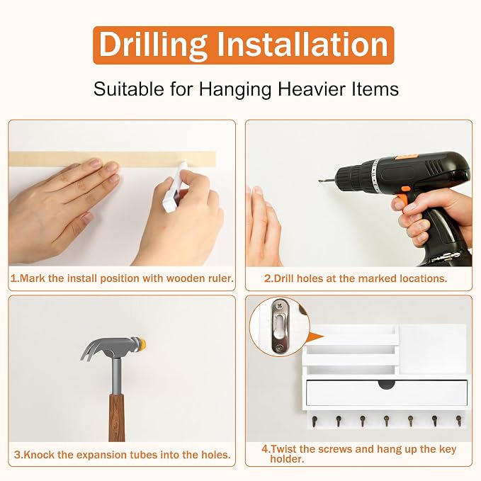 Key and Mail Holder for Wall, Mail Organizer Wall Mount - Image 9