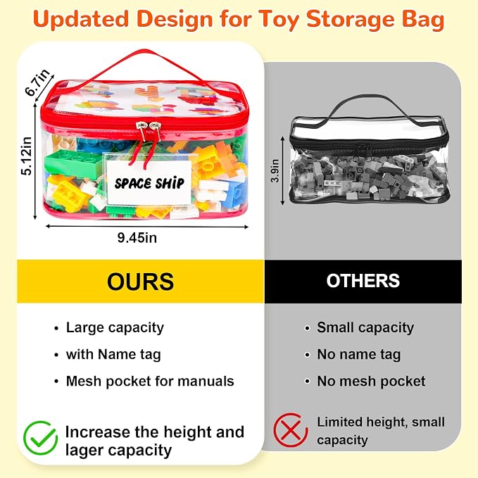 6 Pack Clear Toy Storage Bag - Image 6