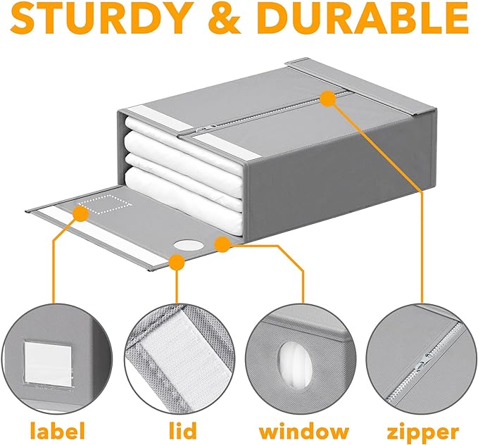 SpaceAid 2 Pack Bed Sheet Organizers and Storage, Foldable Sheet Organizer - Image 6