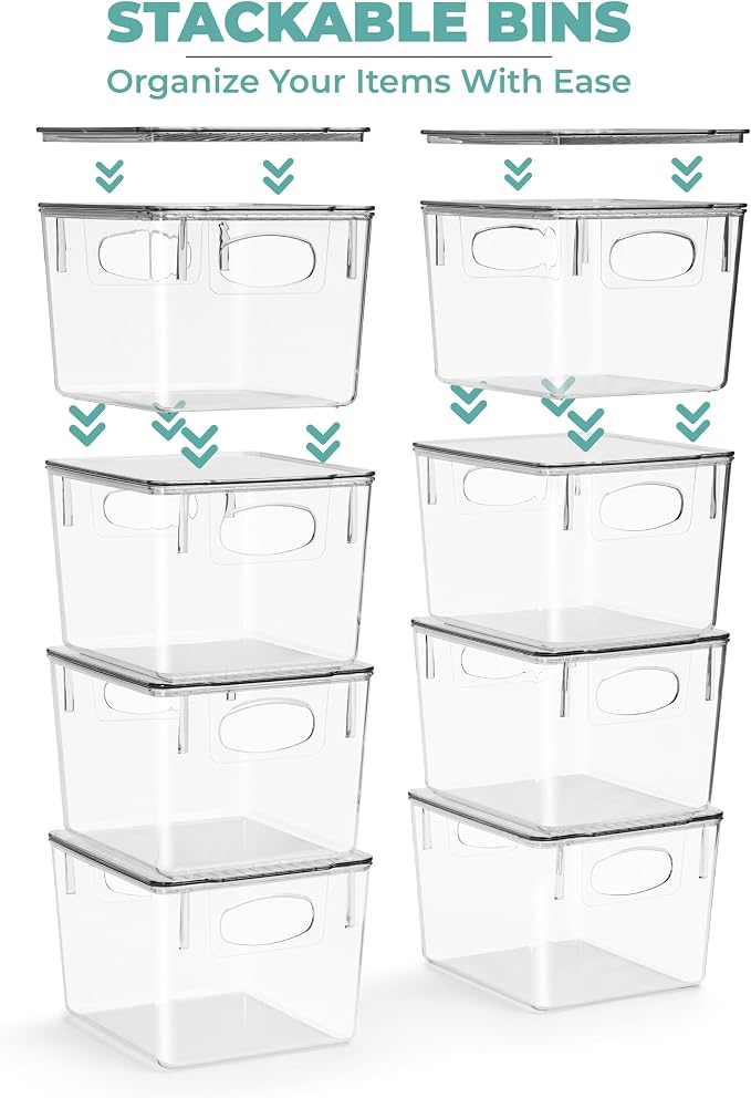 Sorbus Medium Clear Plastic Storage Bins - Image 4