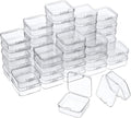 48 Packs Clear Small Plastic Containers Transparent Storage Box by SATINIOR