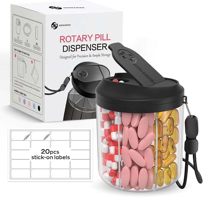 Pill Bottle Organizer with 7 Large Compartments, Pill Dispenser - Image 7