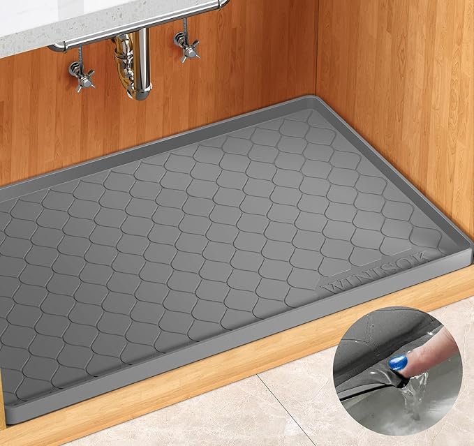 Silicone Under Sink Mat 28" x 19", kitchen Essentials and Gadgets, Shelf liner by Winisok