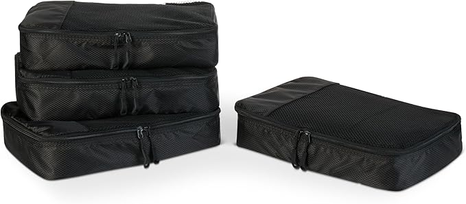 Amazon Essentials 4-Piece Packing Cubes Travel Accessories Set, Luggage by AmazonEssentials