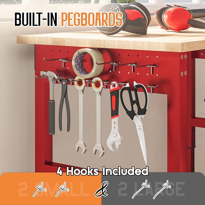 SPECRAFT Red Adjustable Heavy Duty Workbench - Image 5