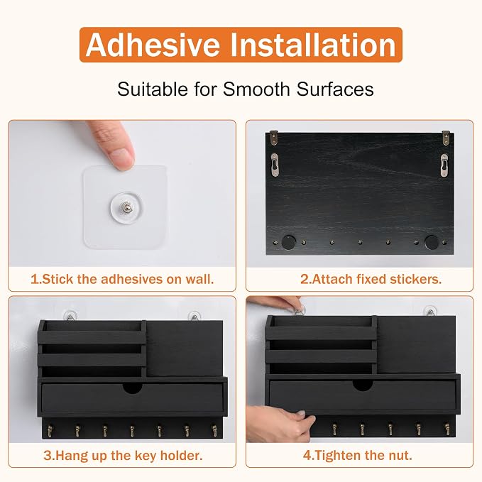 Key and Mail Holder for Wall, Mail Organizer Wall Mount - Image 8