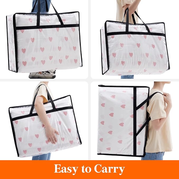 Lifewit 2 Pack Clear Clothes Storage Bags, 95L Large Plastic Blanket Storage - Image 5