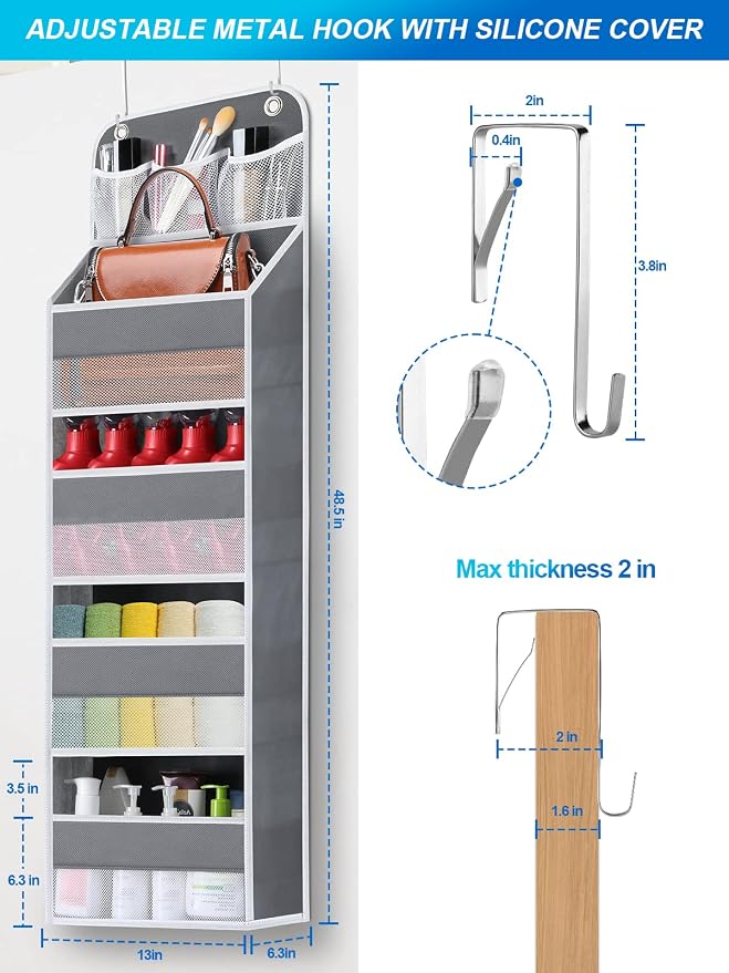2 Pack Over The Door Organizer, Hanging Storage Organization - Image 5