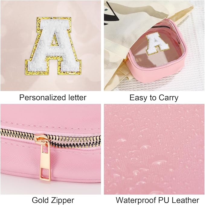 YOOLIFE Mini Initial Makeup Bag | Travel Toiletry Bag | Clear Makeup Bag | - Image 4