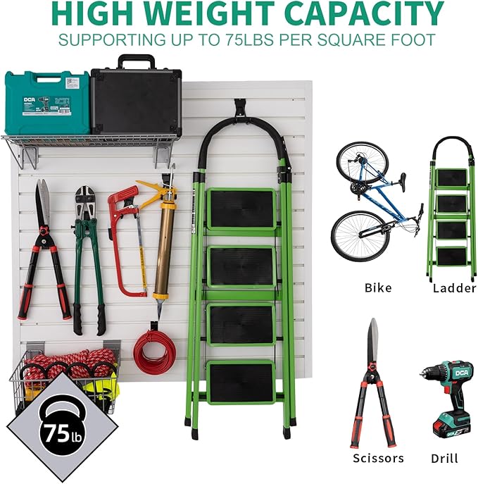 Slatwall Panel 4'x8' Garage Tool Organizer Wall Mount PVC Wall Panels - Image 6