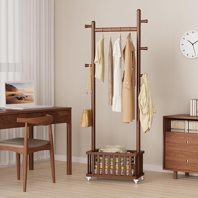 Solid Wood Coat Rack Clothes Rack, Coat Rack Freestanding - Image 9