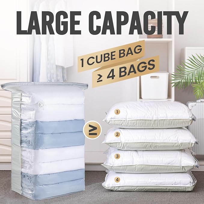 TAILI 12 Pack Vacuum Storage Bags, Jumbo Cube Space Saver, Large Vacuum Seal - Image 3