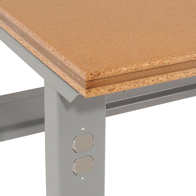 Global Industrial Mobile Adjustable Height Workbench, Shop Square Edge - Image 4