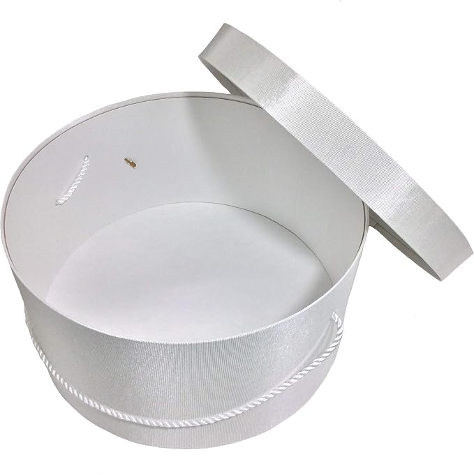 Sarah's Hat Boxes Classic White Hat Box – 14.75" x 7.5" Handmade in USA – - Image 4