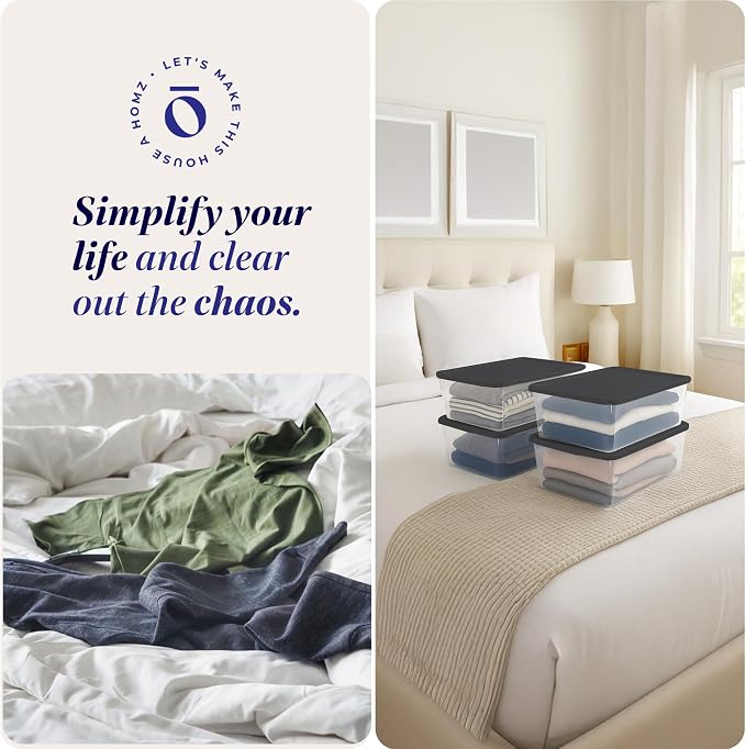 HOMZ 4-Pack Snaplock, Small Clear Plastic Storage Organizer Bins w/Lids - Image 6