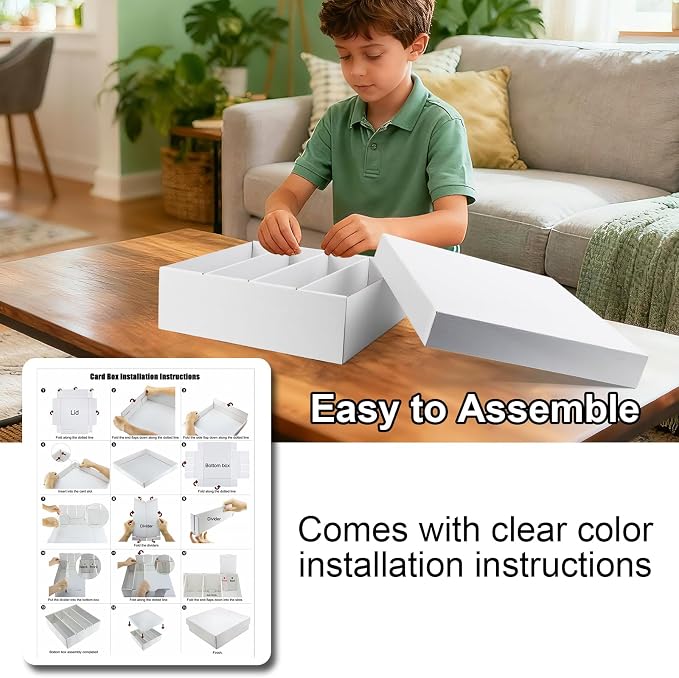 5 Pack Toploader Trading Card Storage Box, 4 Row 3200 Count White Cardboard - Image 8