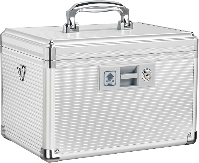 Medicine Lock Box with Key, Alluminum Alloy Box by Lockbako