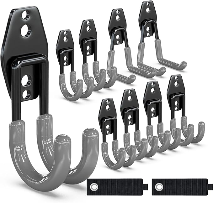 3-H Garage Wall Hooks 10 Pack, Garage Hooks Heavy Duty by 3-H