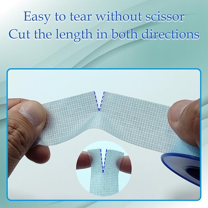 Silicone Medical Tape for Sensitive Skin 1" x 4 Yard 2 Rolls Blue - Image 4