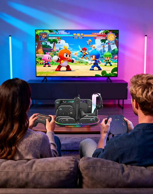 Uxilep Switch 2 Charging Dock, 4 Joycon 2 & Pro Controller Charger, Switch 2 - Image 7