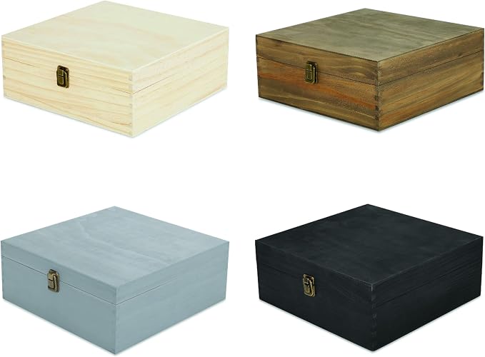 makerflo Large Natural Pine Wood Memory Box - Image 6