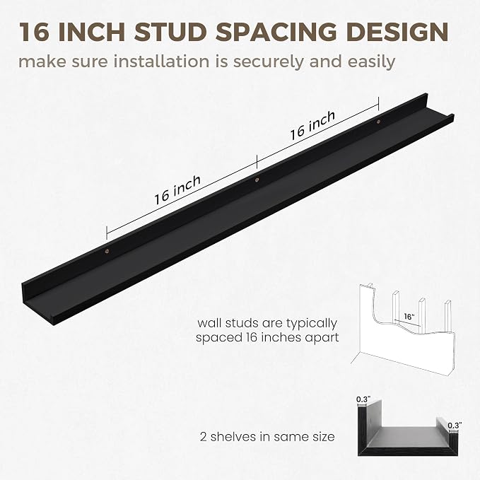 Axeman 48 Inch Black Floating Shelves - Image 4