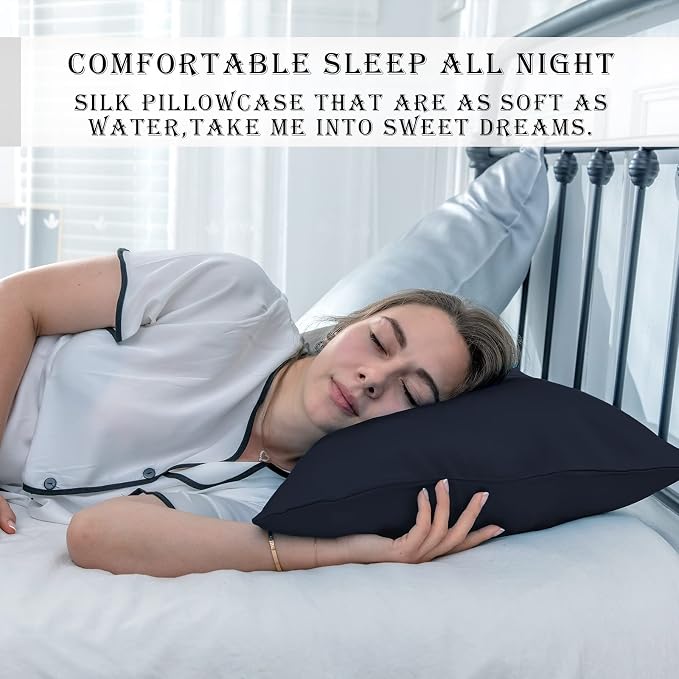 Silk Pillowcase for Hair and Skin, Breathable and Sliky 100% Standard Size - Image 6