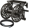 Metal Decorative Garden Hose Reel, Heavy Duty Hose Holder by AQUAZILLA
