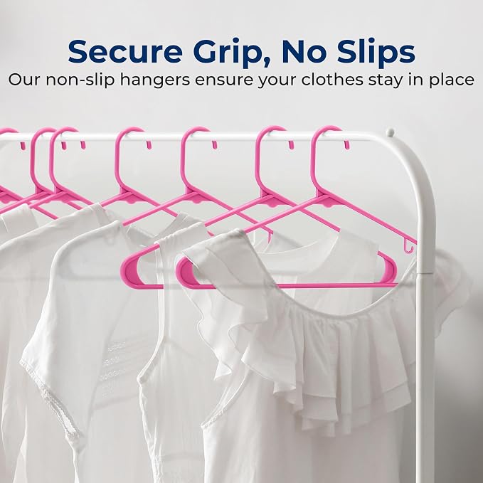 SereneLife 100-Piece Plastic Shirt Hangers – Non-Slip, Heavy Duty Clothing - Image 3