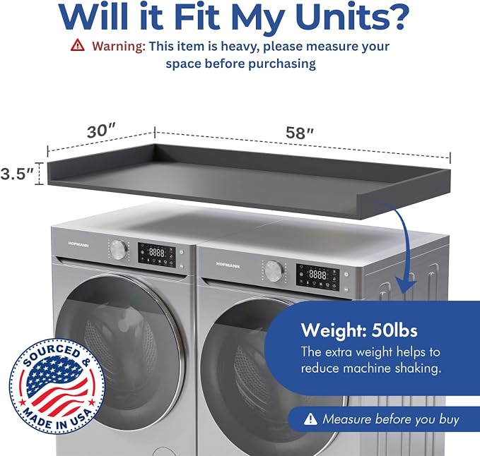 OfficeSimpli Large Washer Dryer Countertop 30 x 58 - Image 2