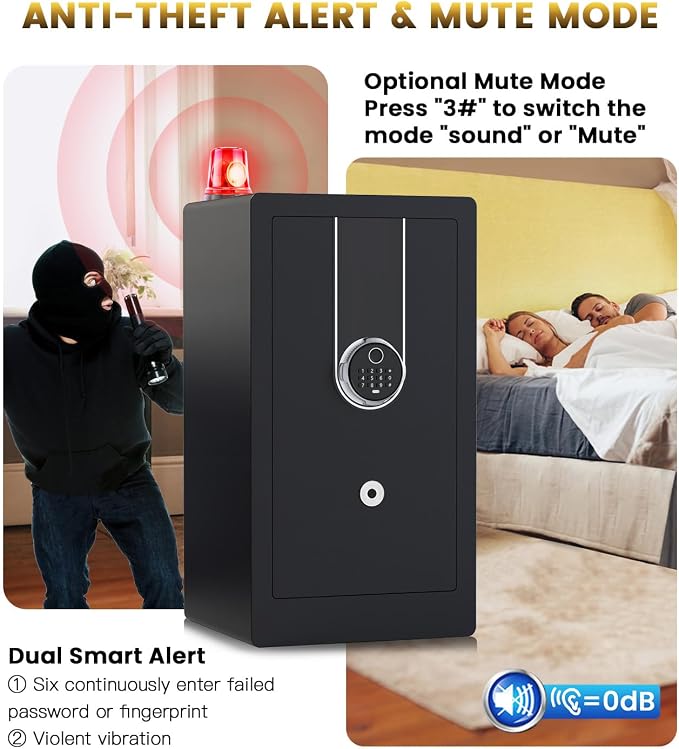 23.62" Tall Biometric Safe Box - Image 8