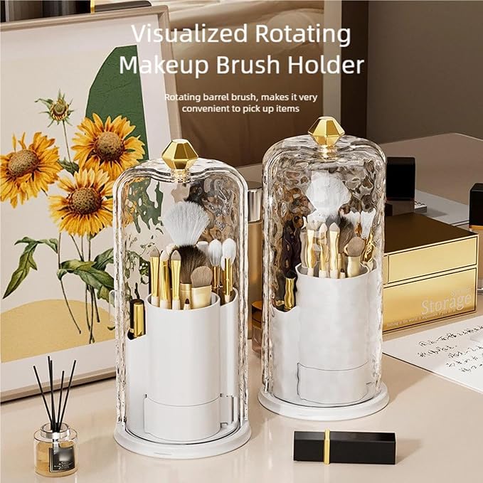 Rotating Makeup Organizer, 360-Degree Clear Cosmetic Case - Image 9