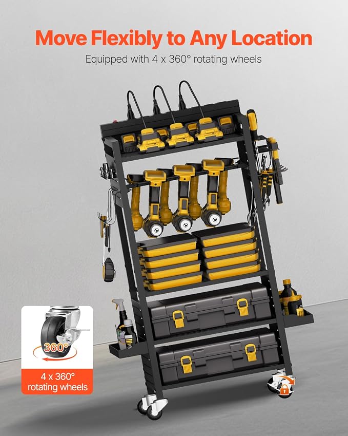 VEVOR 5-Tier Tool Organizer Cart - Image 4