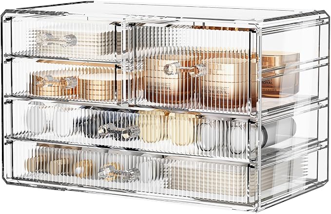 ZHIAI Stackable Storage Drawers, Acrylic Bathroom Counter Organizer Clear - Image 7