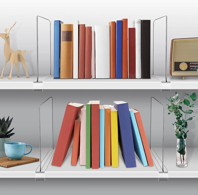 Acrylic Shelf Dividers for Closet Organization 4PCS Closet Shelf Divider Closet - Image 3