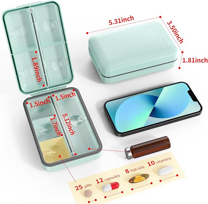 Restree Weekly Pill Organizer, Magnetic Moisture Proof Pill Case, Large - Image 3