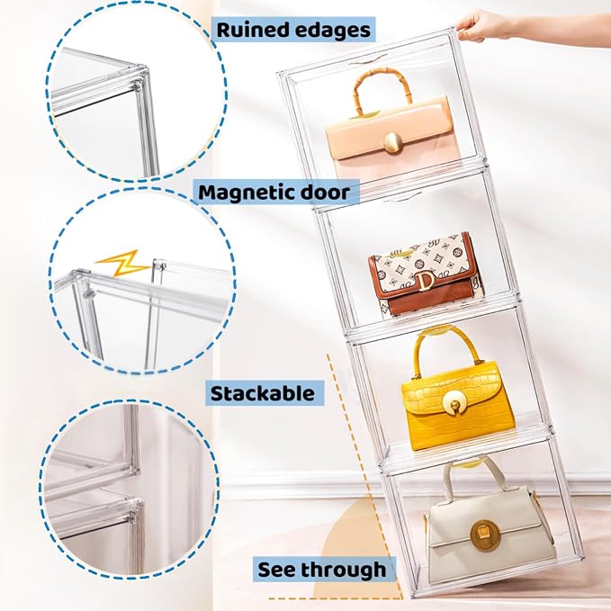 Attelite Clear Purse Organizer for Closet, Plastic Handbag Storage Organizer 4 - Image 6