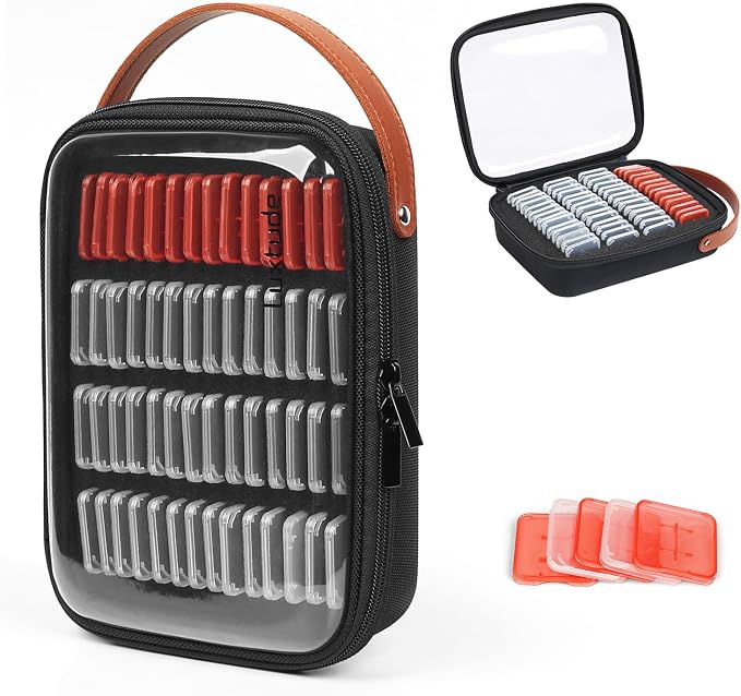 Luxtude SD Card Holder Case, Hard Memory Card Cases, 42 SD Holders, 14 TF by Luxtude