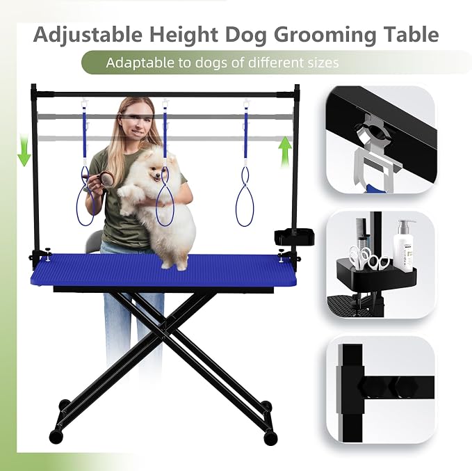 VFK 47'' Large Dog Grooming Table X-Lift Foldable Grooming Table - Image 2