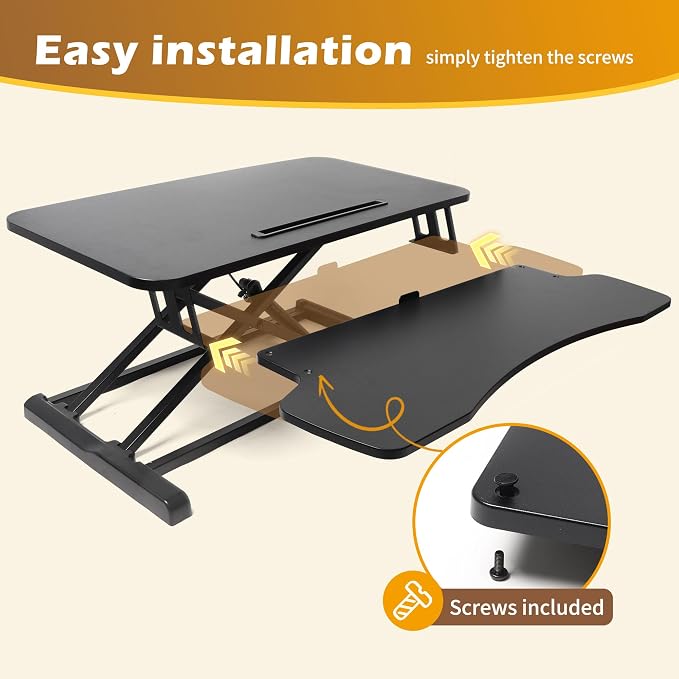 32 inch Standing Desk Converter, Height Adjustable Sit Stand Riser - Image 5